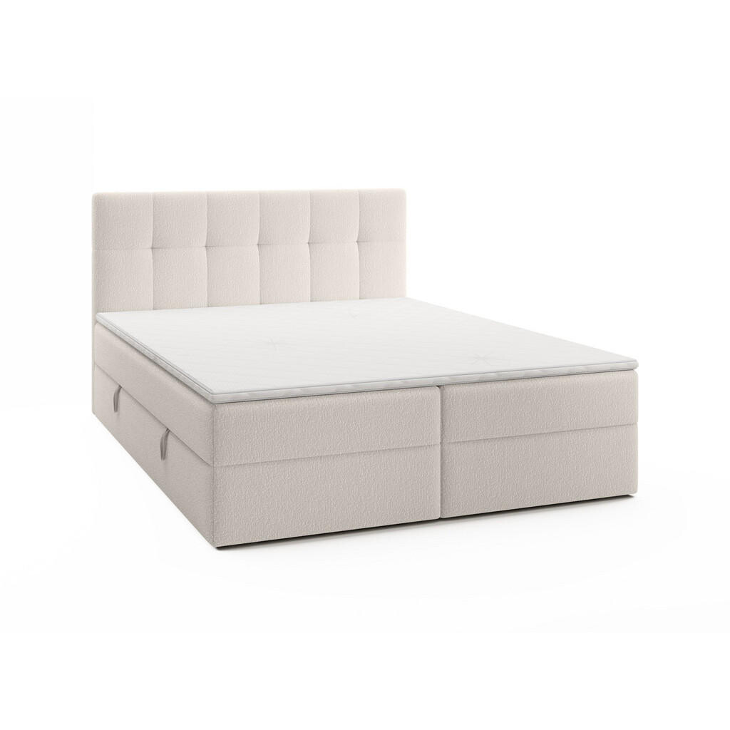 Fedve BOXSPRINGOVÁ POSTEL ORENO ROYAL 200x200 cm, Bílá