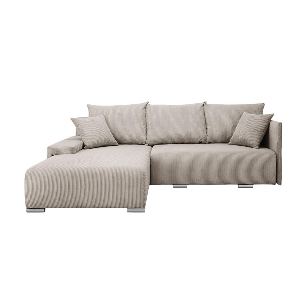 Fedve ROHOVÁ SOFA TRAWANGA L s funkcí spaní, Krémová