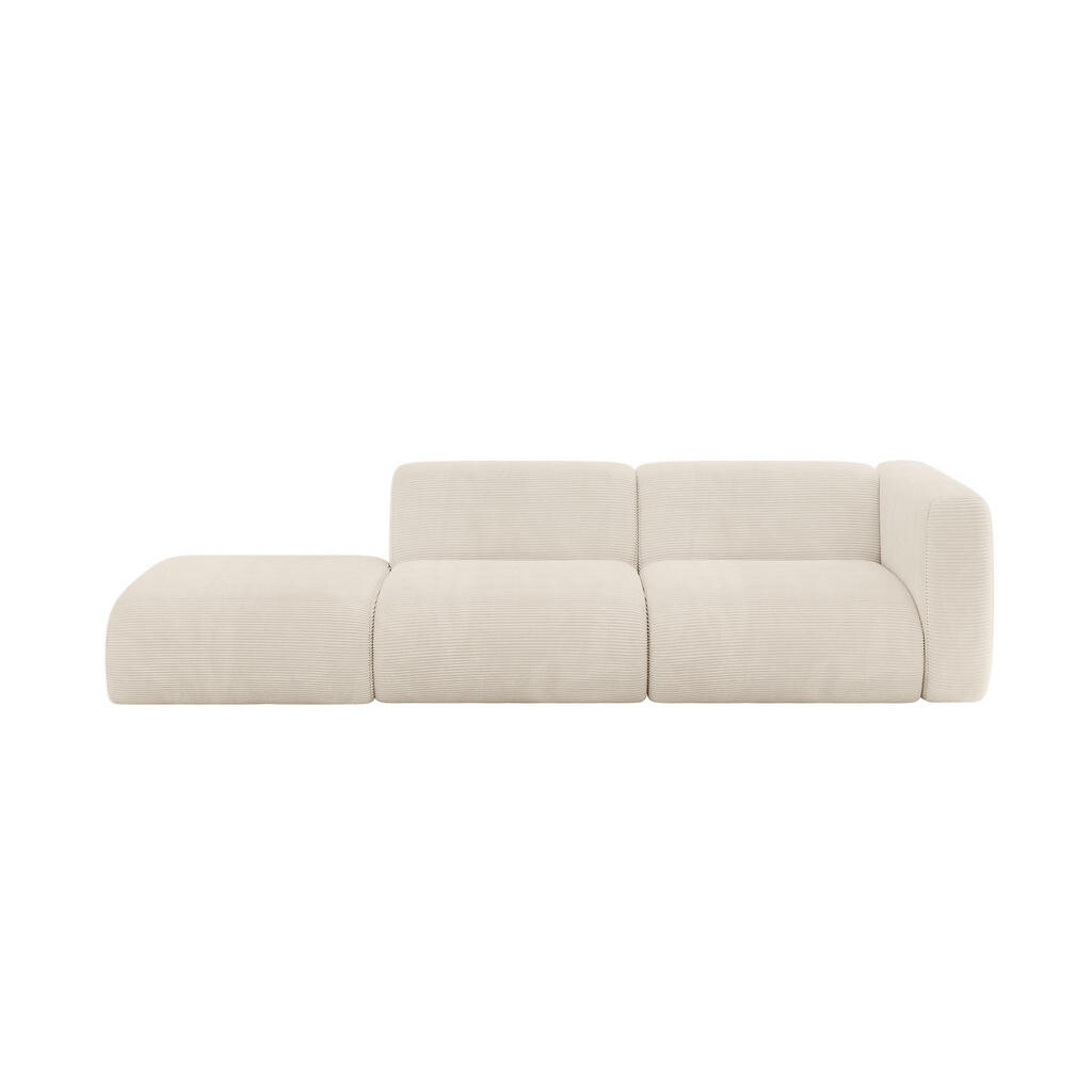 ALTDECOR POHOVKA S PRAVOU OTOMANOU MIRA-S3 296x89x70 Béžová Manšestr