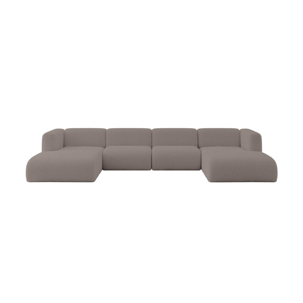 ALTDECOR SEDACÍ SOUPRAVA DO U MIRA-U2 408x179x70 Hnědá Bouclé
