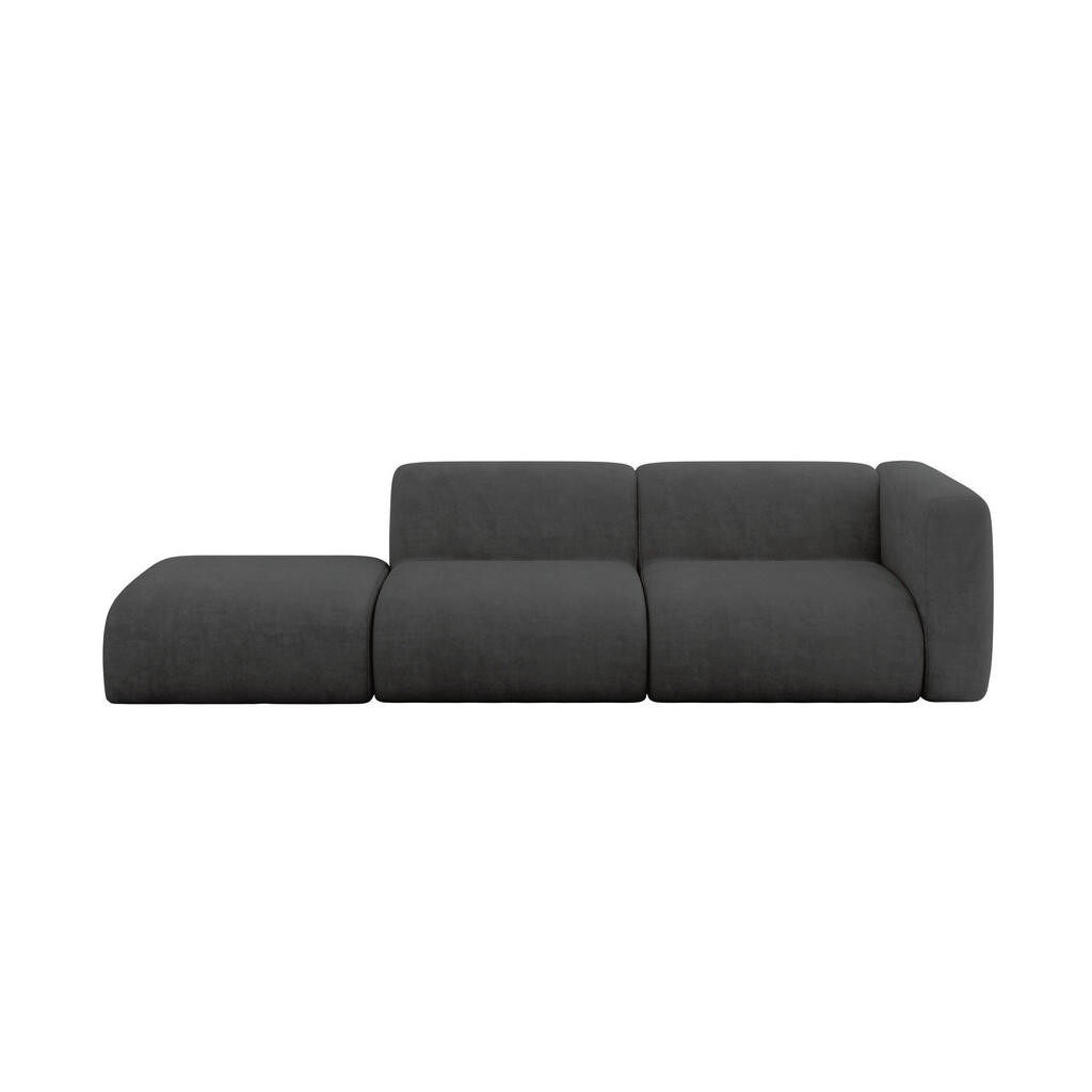 ALTDECOR POHOVKA S PRAVOU OTOMANOU MIRA-S3 296x89x70 Tmavě šedá Velur