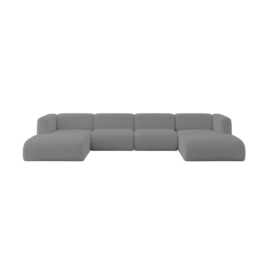 ALTDECOR SEDACÍ SOUPRAVA DO U MIRA-U2 408x179x70 Šedá Bouclé