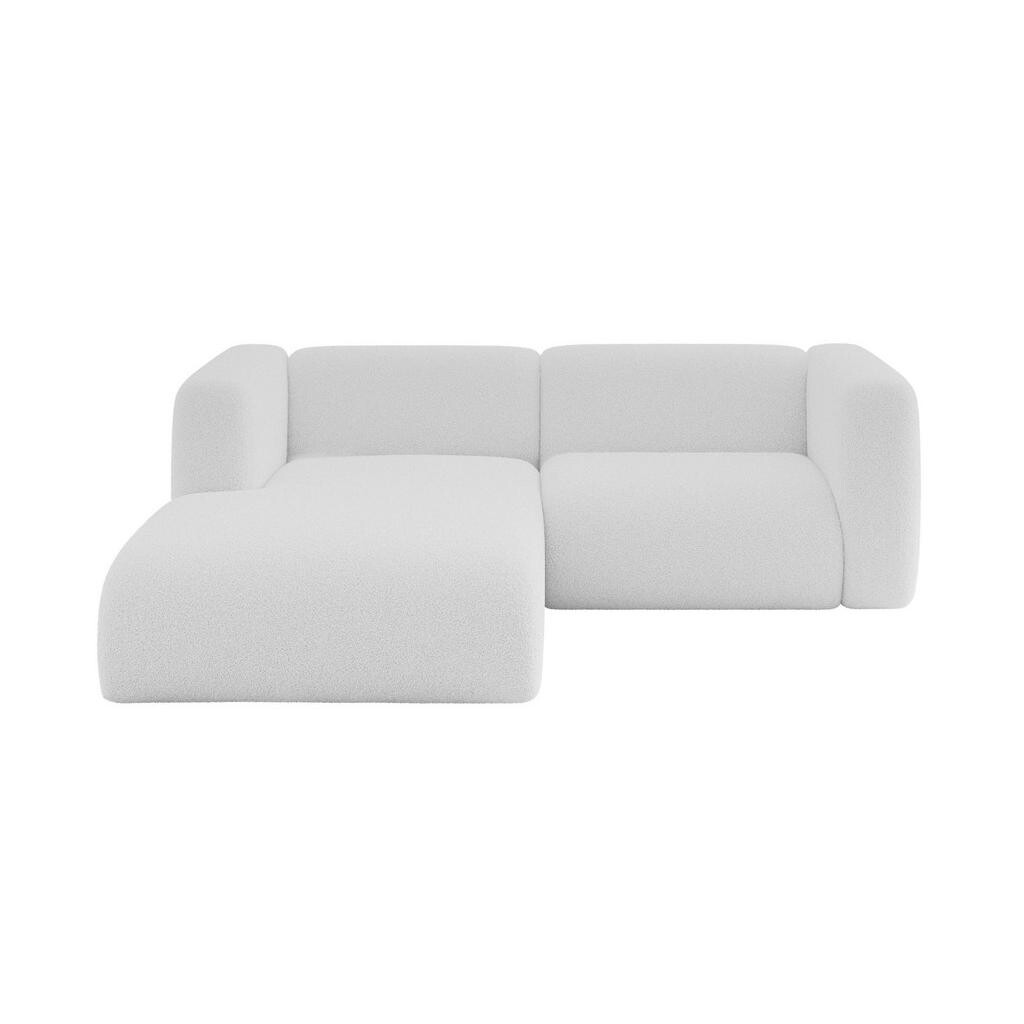 ALTDECOR ROHOVÁ SEDAČKA S LEVOU OTOMANOU MIRA-L1 227x179x89 Bílá Bouclé