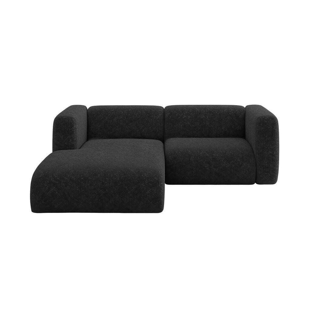 ALTDECOR ROHOVÁ SEDAČKA S LEVOU OTOMANOU MIRA-L1 227x179x89 Černá Velur