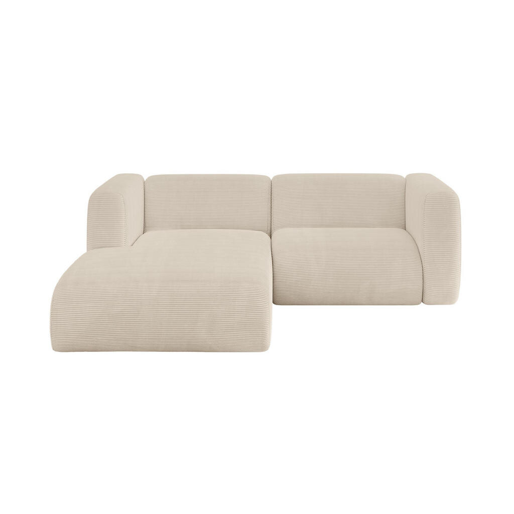 ALTDECOR ROHOVÁ SEDAČKA S LEVOU OTOMANOU MIRA-L1 227x179x89 Béžová Manšestr