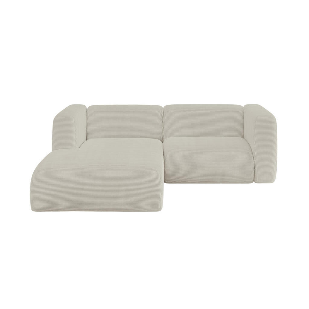 ALTDECOR ROHOVÁ SEDAČKA S LEVOU OTOMANOU MIRA-L1 227x179x89 Krémová Manšestr