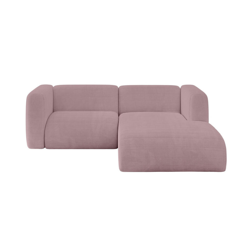 ALTDECOR ROHOVÁ SEDAČKA S PRAVOU OTOMANOU MIRA-L1 227x179x89 Růžová Manšestr