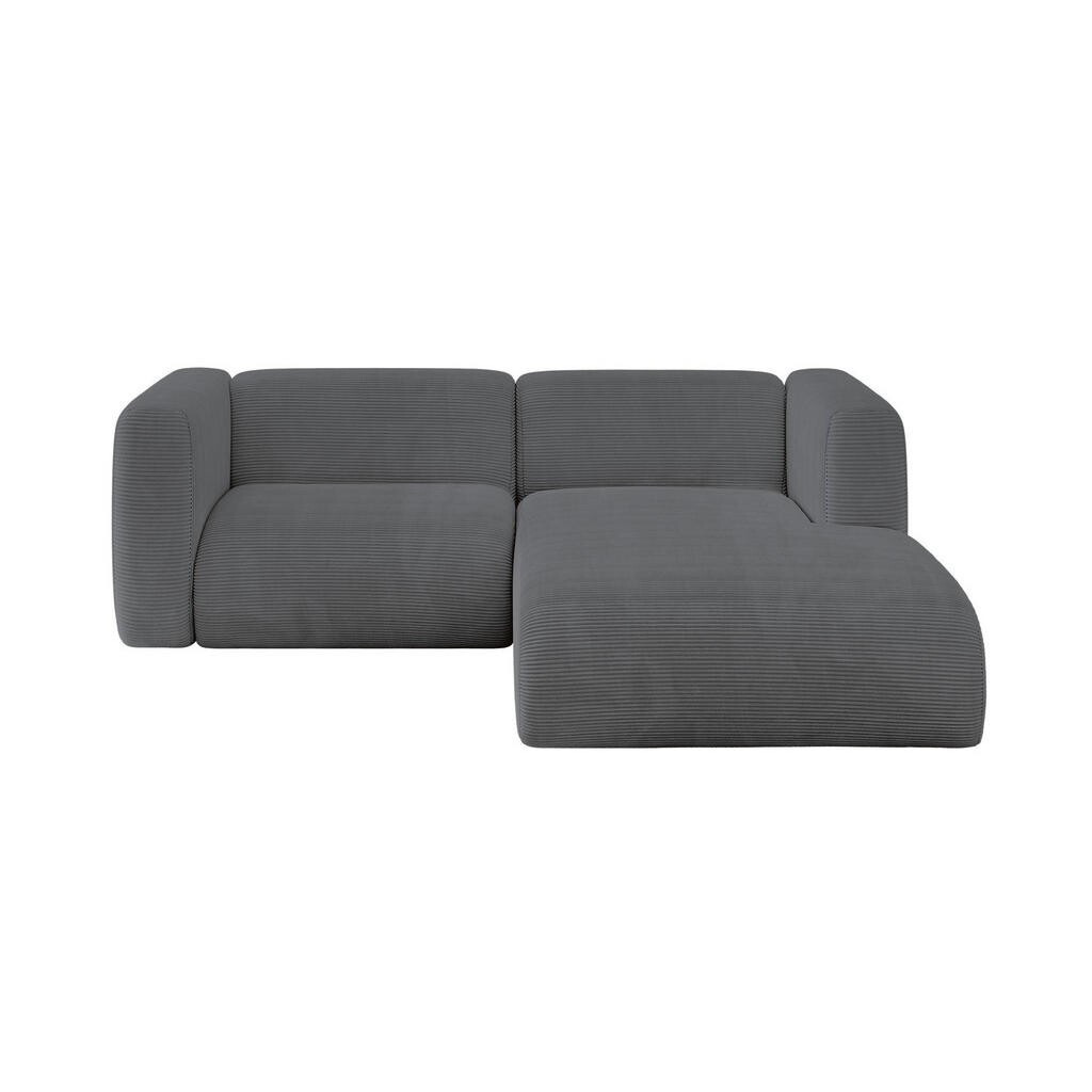 ALTDECOR ROHOVÁ SEDAČKA S PRAVOU OTOMANOU MIRA-L1 227x179x89 Tmavě šedá Manšestr
