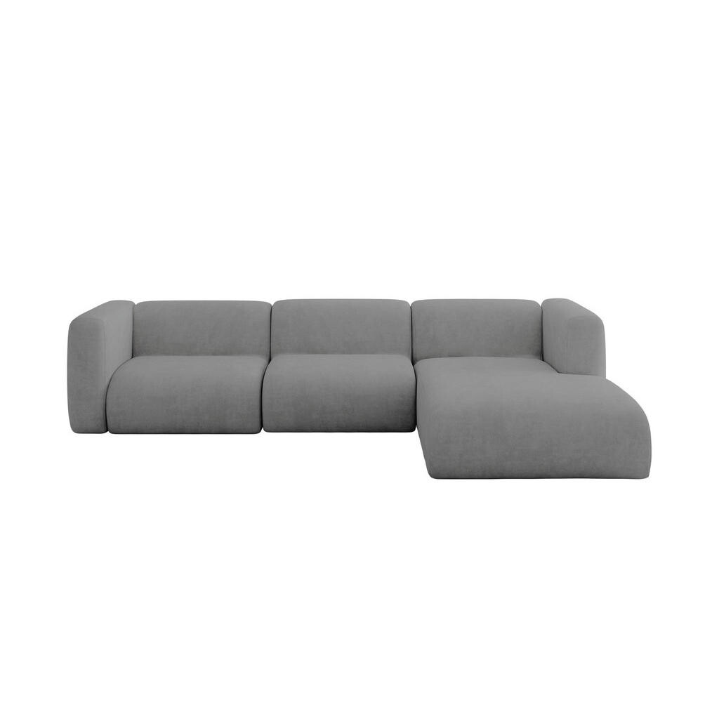 ALTDECOR ROHOVÁ SEDAČKA S PRAVOU OTOMANOU MIRA-L2 318x179x89 Šedá Velur