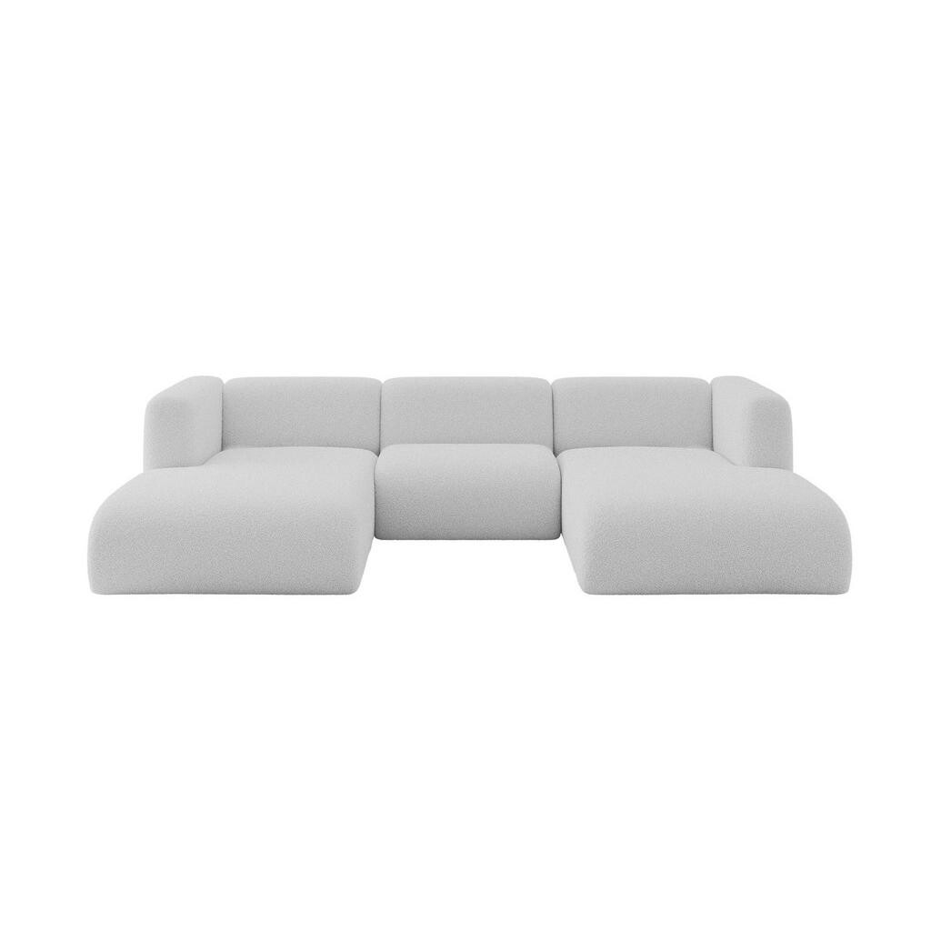 ALTDECOR SEDACÍ SOUPRAVA DO U MIRA-U1 317x179x70 Světle šedá Bouclé