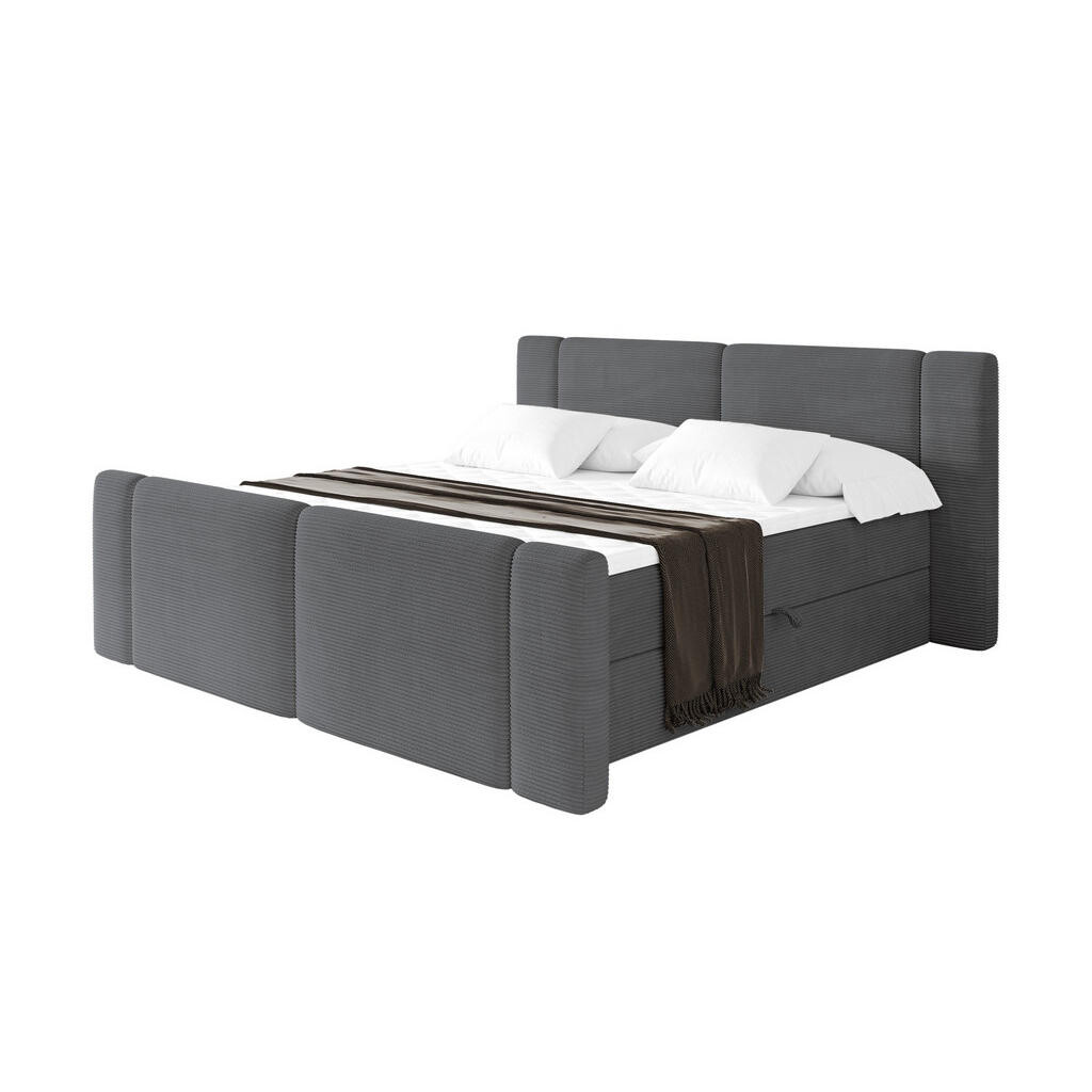 ALTDECOR POSTEL boxspring s matrací H3 - EVON Zanozek - 180x200 cm Tmavě šedá