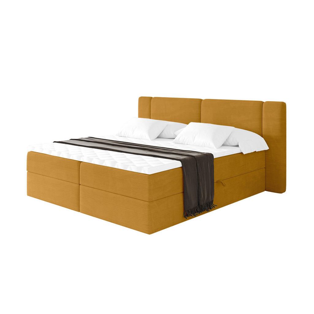 ALTDECOR POSTEL boxspring s matrací H3 - EVON - 180x200 cm Hořčicově žlutá