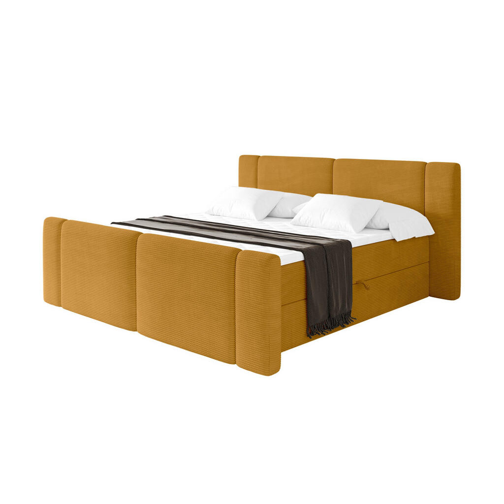 ALTDECOR POSTEL boxspring s matrací H3 - EVON Zanozek - 180x200 cm Hořčicově žlutá