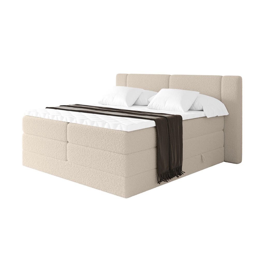 ALTDECOR POSTEL boxspring s matracemi H3/H4 - EVON KING - 140x200 cm Tmavě béžová