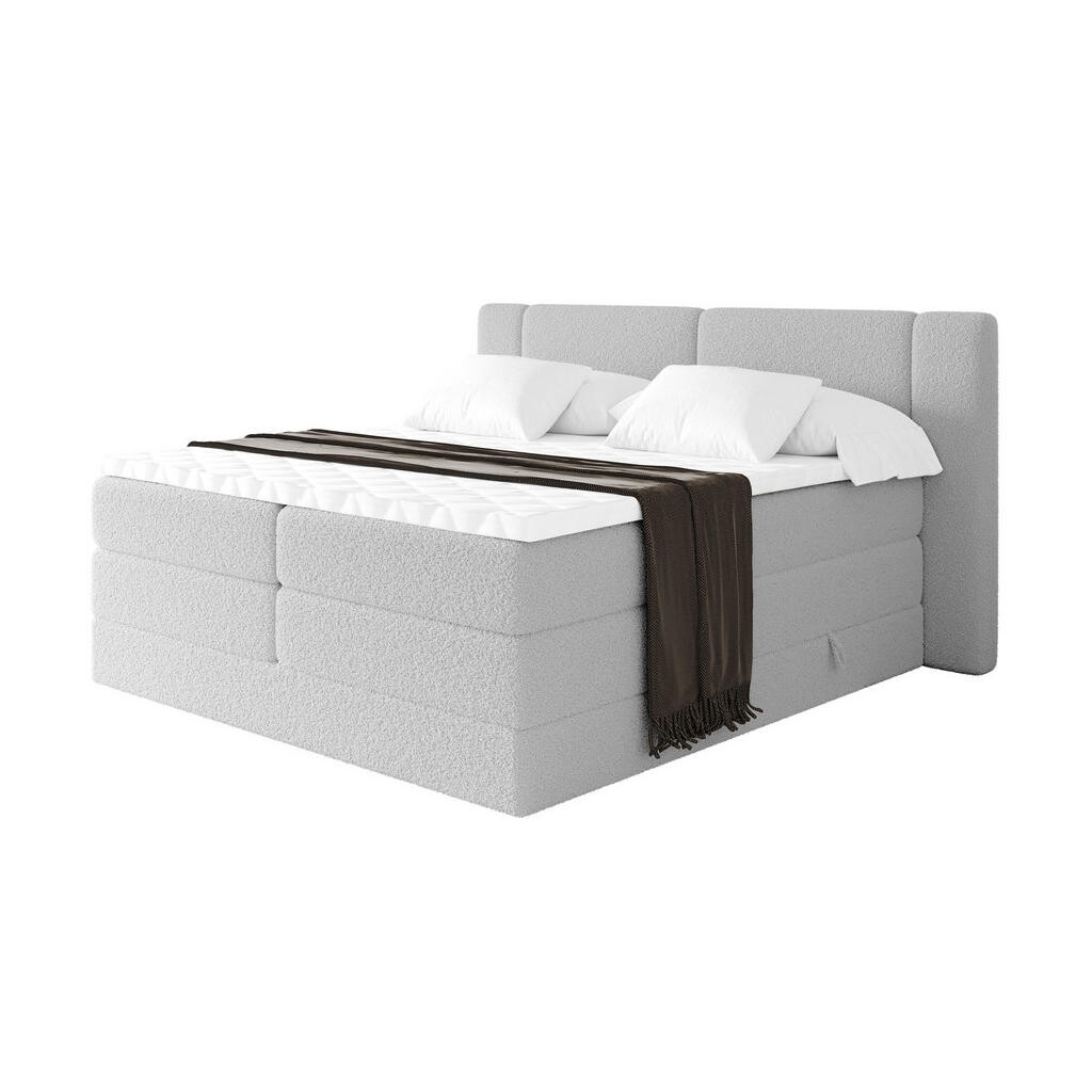 ALTDECOR POSTEL boxspring s matracemi H3/H4 - EVON KING - 200x200 cm Světle šedá