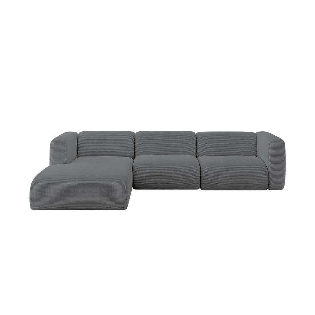 ALTDECOR ROHOVÁ SEDAČKA S LEVOU OTOMANOU MIRA-L2 318x179x89 Tmavě šedá Manšestr