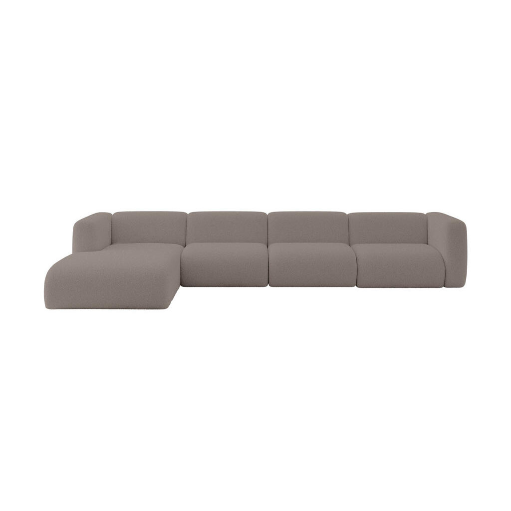ALTDECOR ROHOVÁ SEDAČKA S LEVOU OTOMANOU MIRA-L3 409x179x70 Hnědá Bouclé