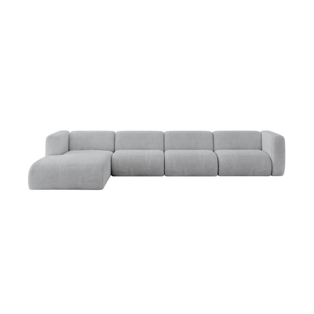 ALTDECOR ROHOVÁ SEDAČKA S LEVOU OTOMANOU MIRA-L3 409x179x70 Šedá Manšestr