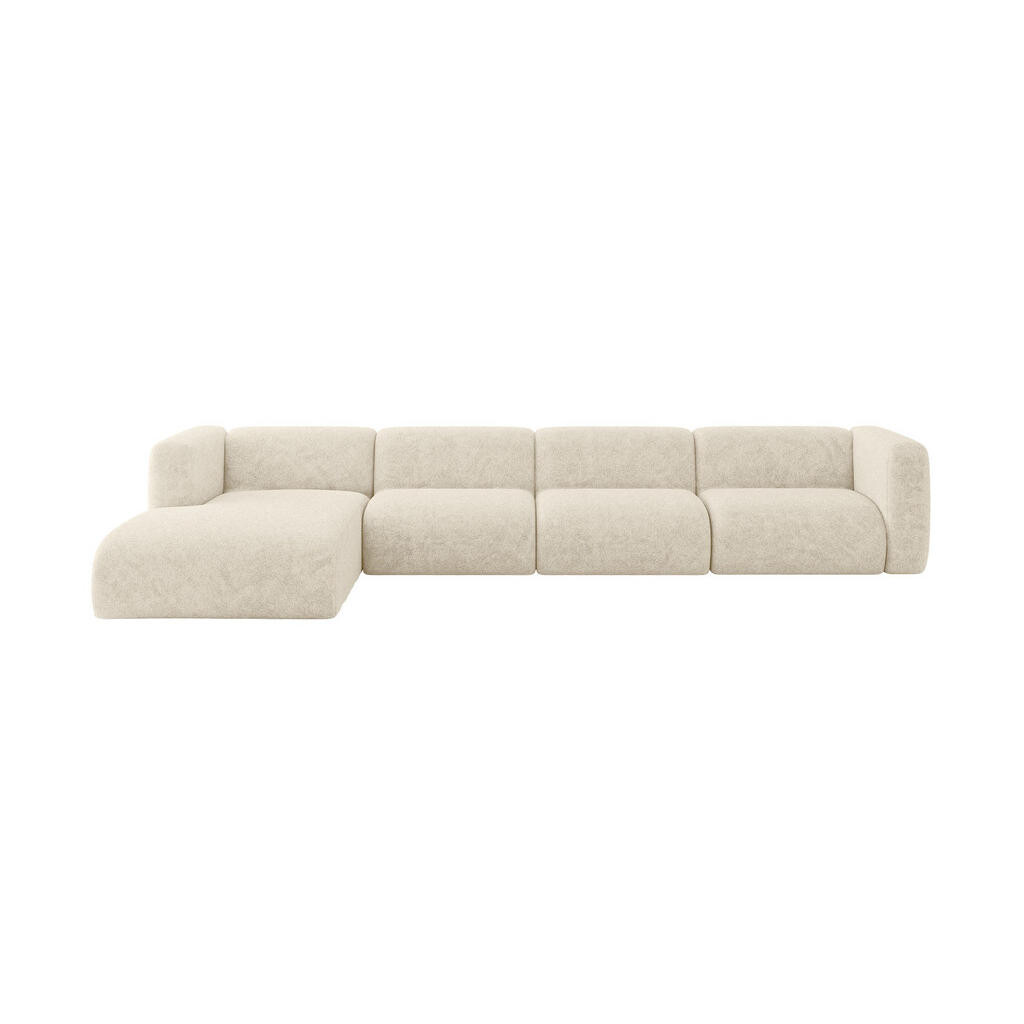 ALTDECOR ROHOVÁ SEDAČKA S LEVOU OTOMANOU MIRA-L3 409x179x70 Krémová Velur