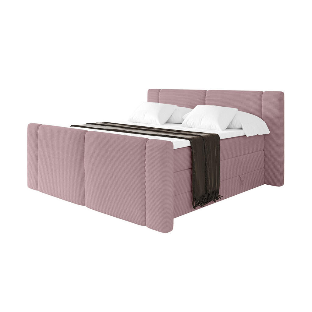 ALTDECOR POSTEL boxspring s matracemi H3/H4 - EVON KING Zanozek - 160x200 cm Růžová