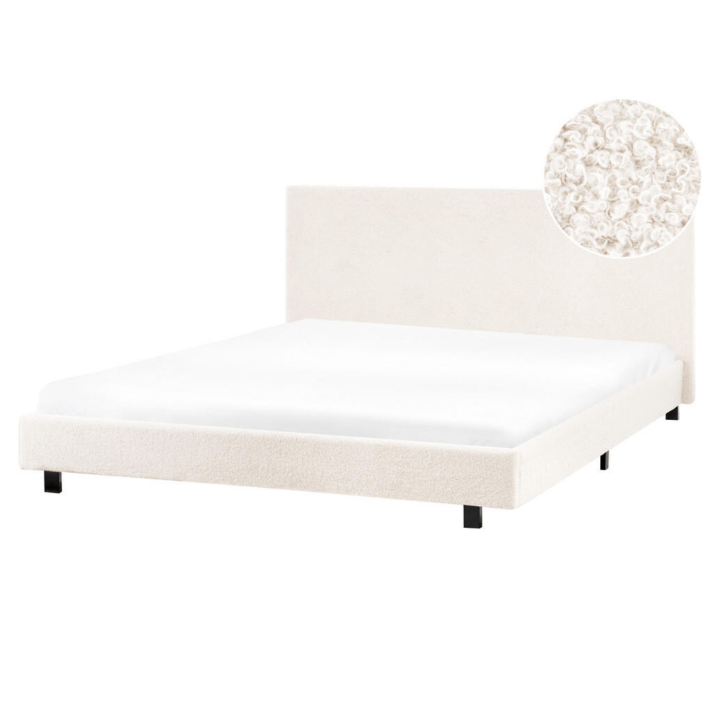 Beliani VODNÍ POSTEL 160/200 cm Krémově bílá Albi
