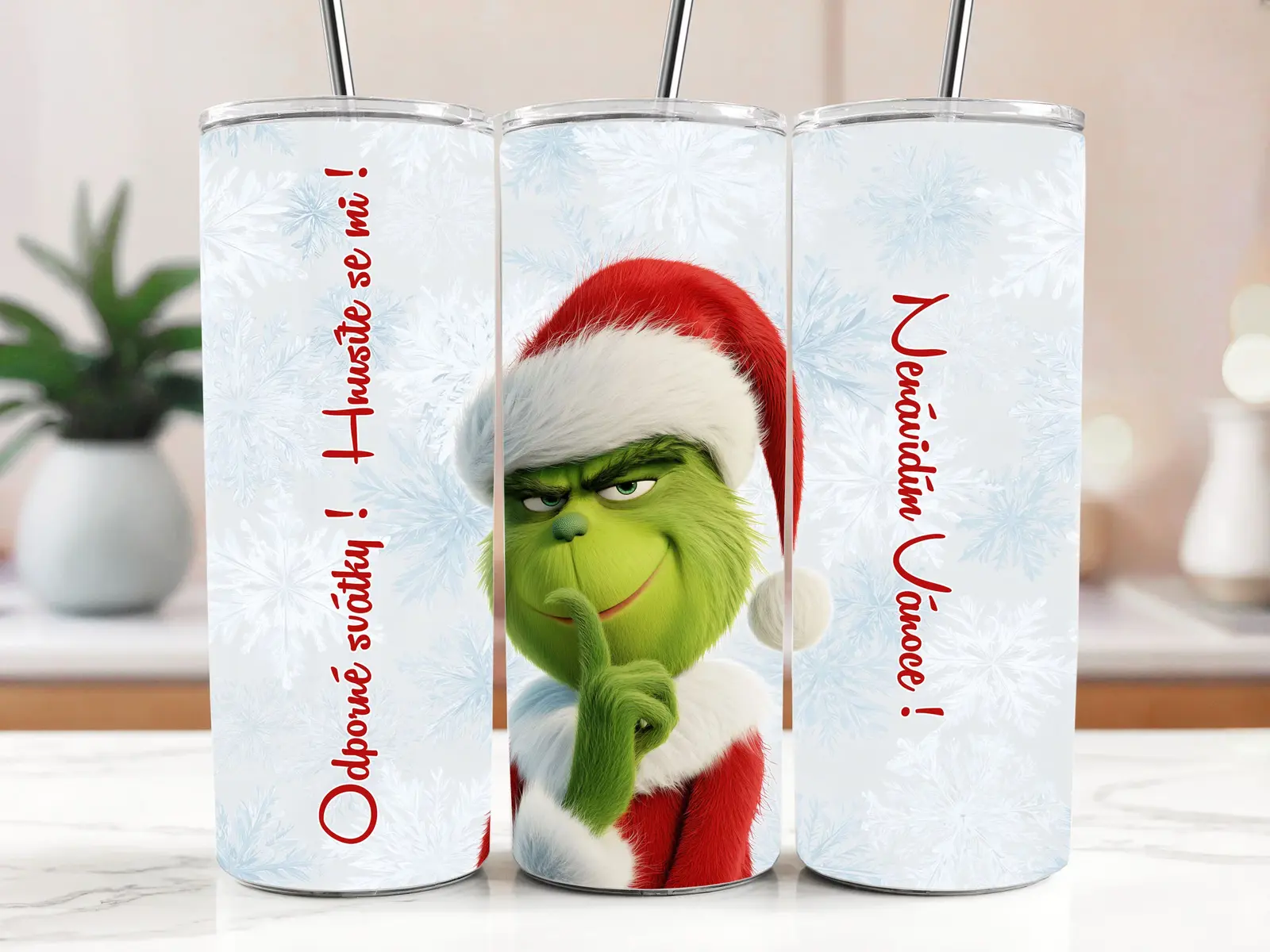 Cestovní termokelímek s brčkem 590 ml – Grinch (Odporné svátky!) 02