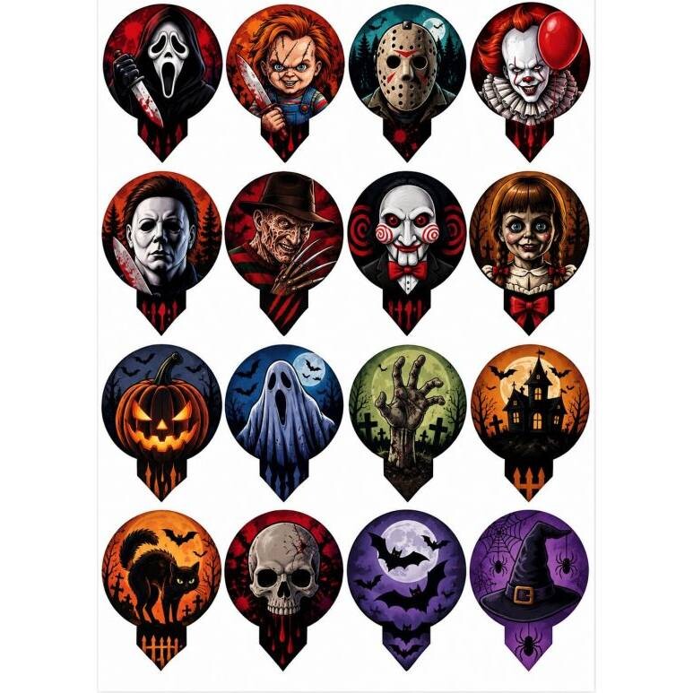 Jedlý papír zápich na muffiny hororový halloween - PICTURE