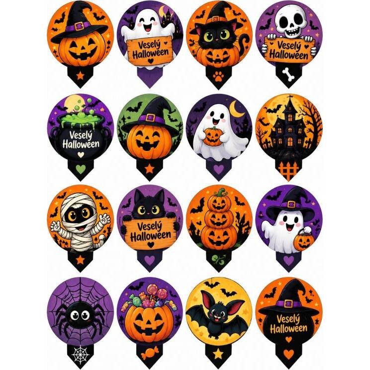 Jedlý papír zápich na muffiny veselý halloween - PICTURE