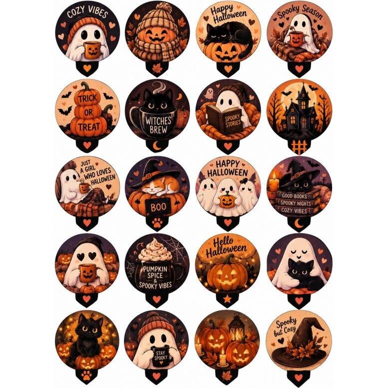 Jedlý papír zápich na muffiny útulný halloween - PICTURE