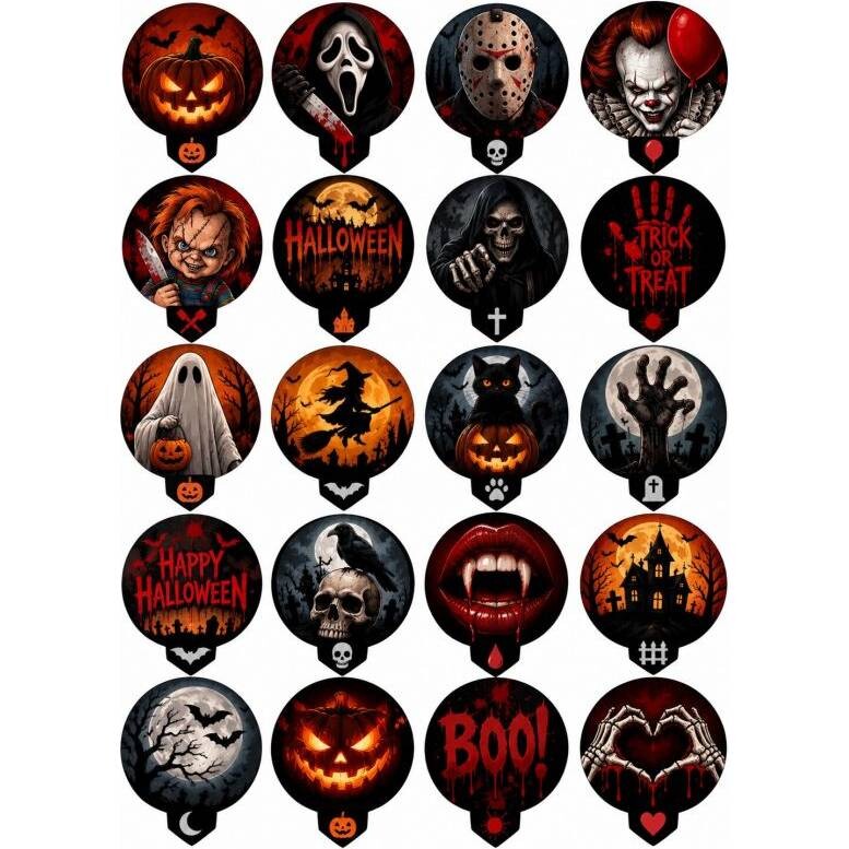 Jedlý papír zápich na muffiny strašidelný halloween - PICTURE