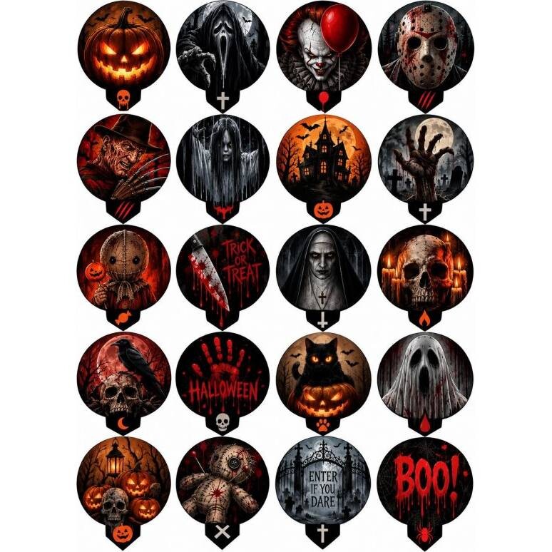 Jedlý papír zápich na muffiny horor halloween - PICTURE