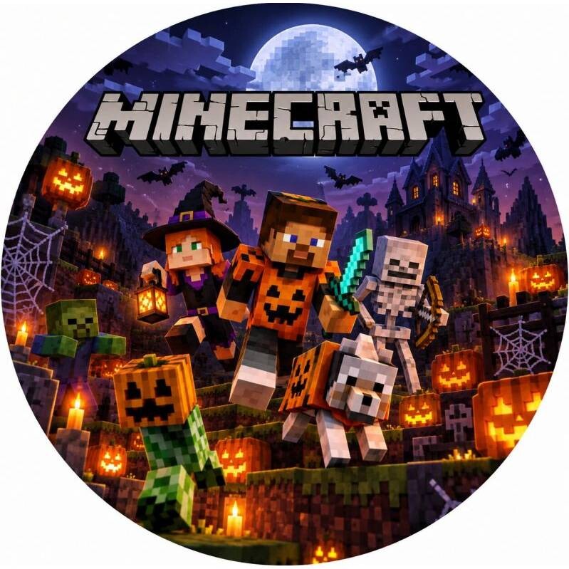 Jedlý papír minecraft halloween 19,5cm - PICTURE