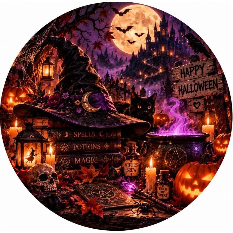 Jedlý papír Čarodejnické halloween 19,5cm - PICTURE