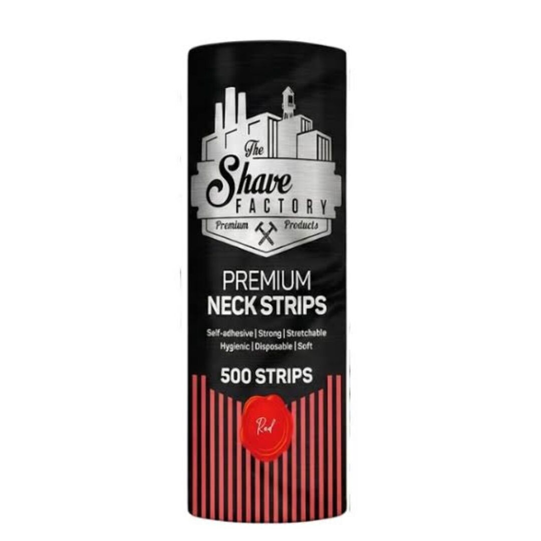 The Shave Factory Premium Neck Strip RED - ochranné papírky kolem krku, červené, 5x 100ks