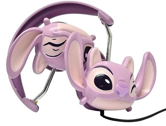 Lexibook skládací drátová sluchátka Stitch Angel 3D s limitem hlasitosti