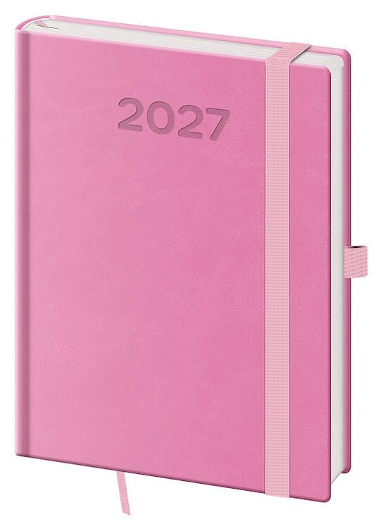 Denní diář 2027 B6 Print Pop růžový