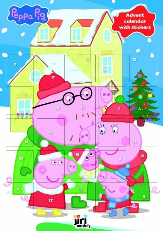 Adventný kalendár so samolepkami Prasiatko Peppa