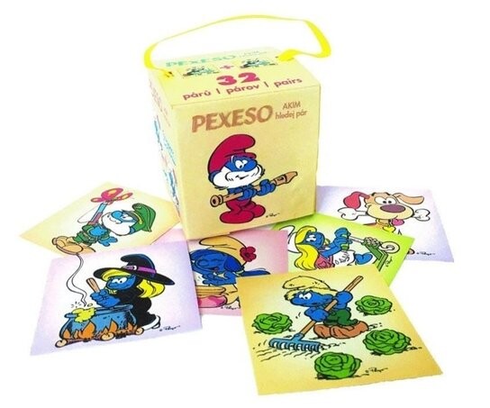 Pexeso v krabičce s úchopem Šmoulové