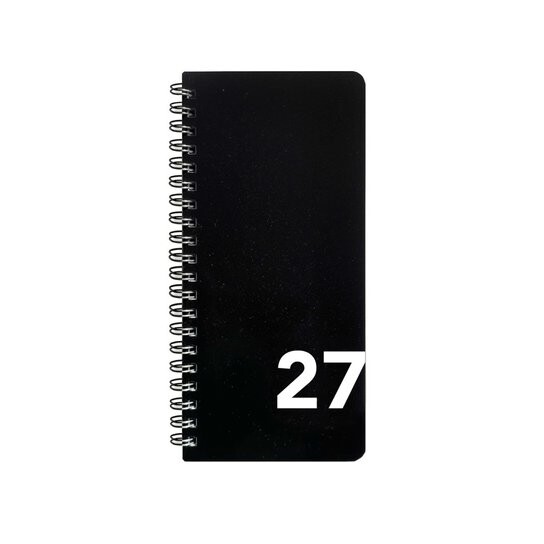 Diář 2027 týdenní na výšku černý