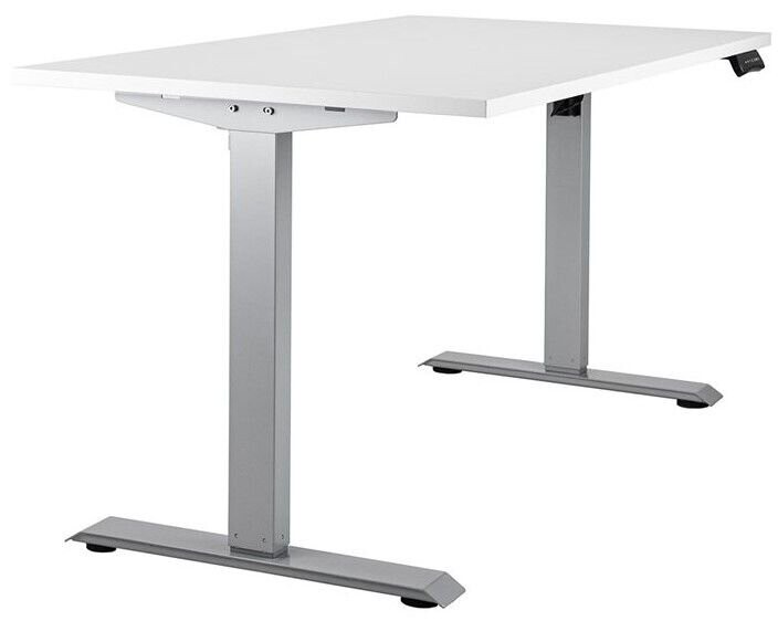 Elektricky výškově nastavitelný stůl SILENT — bílý, deska 138x80 bílá