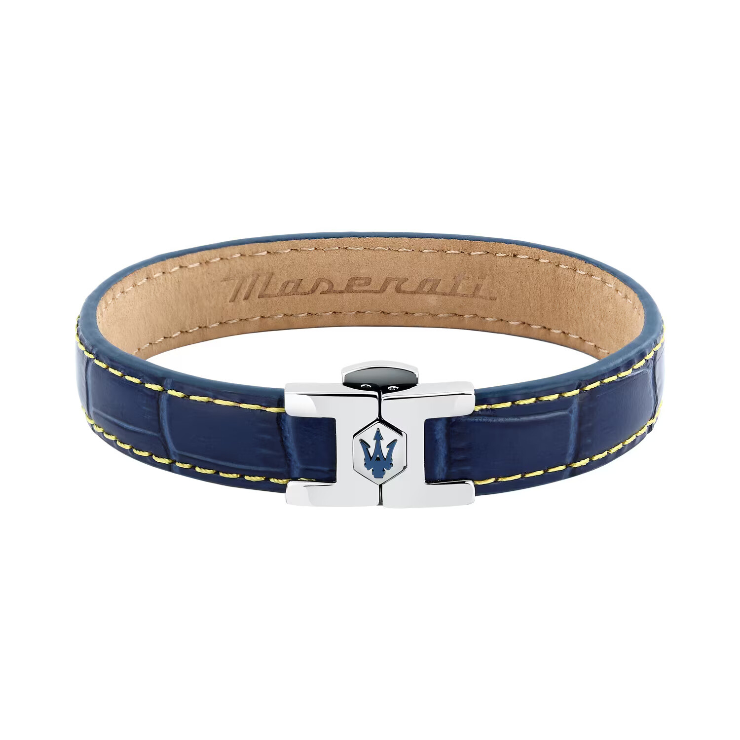 Maserati Modrý kožený náramek pro muže Leather JM2269LA02