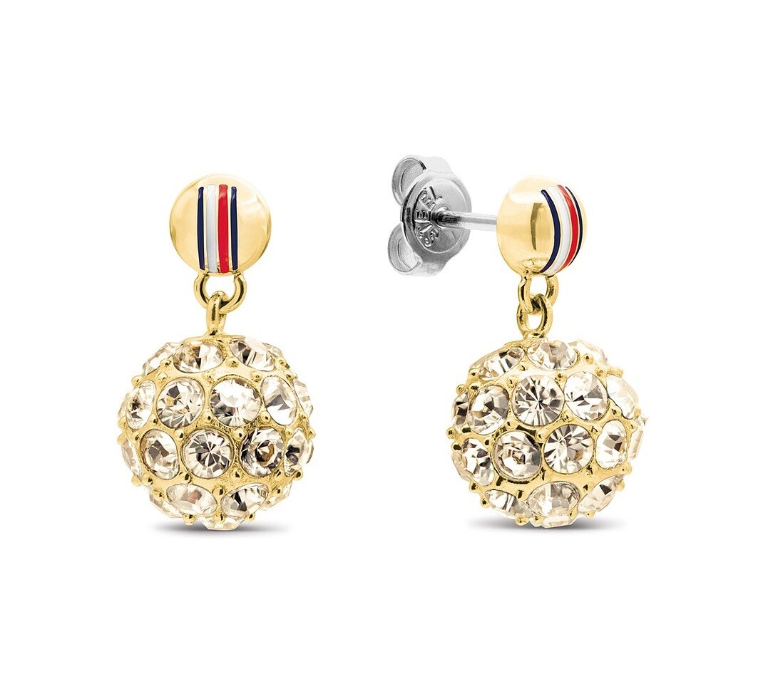 Tommy Hilfiger Elegantní pozlacené náušnice s krystaly 2781079