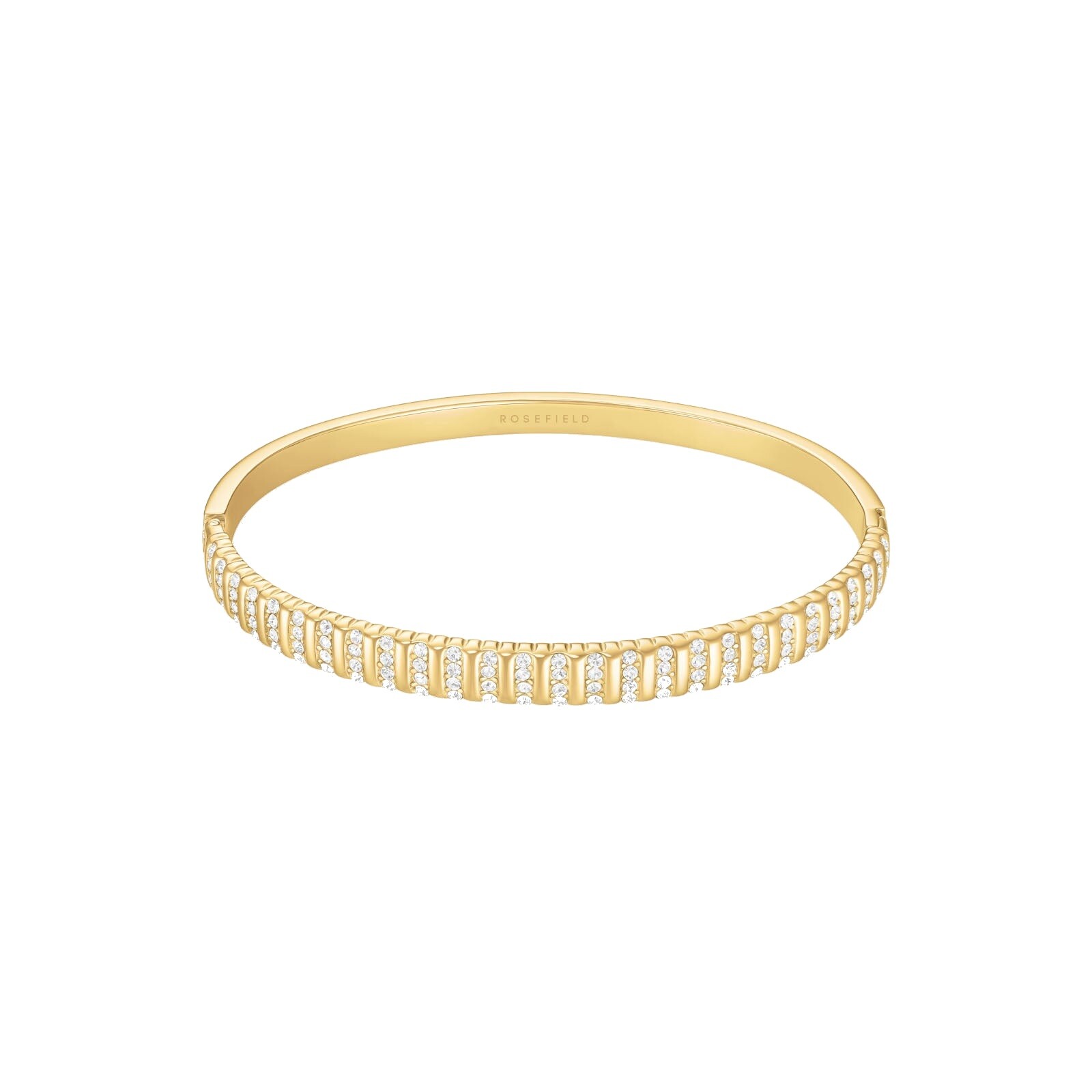 Rosefield Pozlacený pevný náramek s krystaly Striped JBSBG-J1287