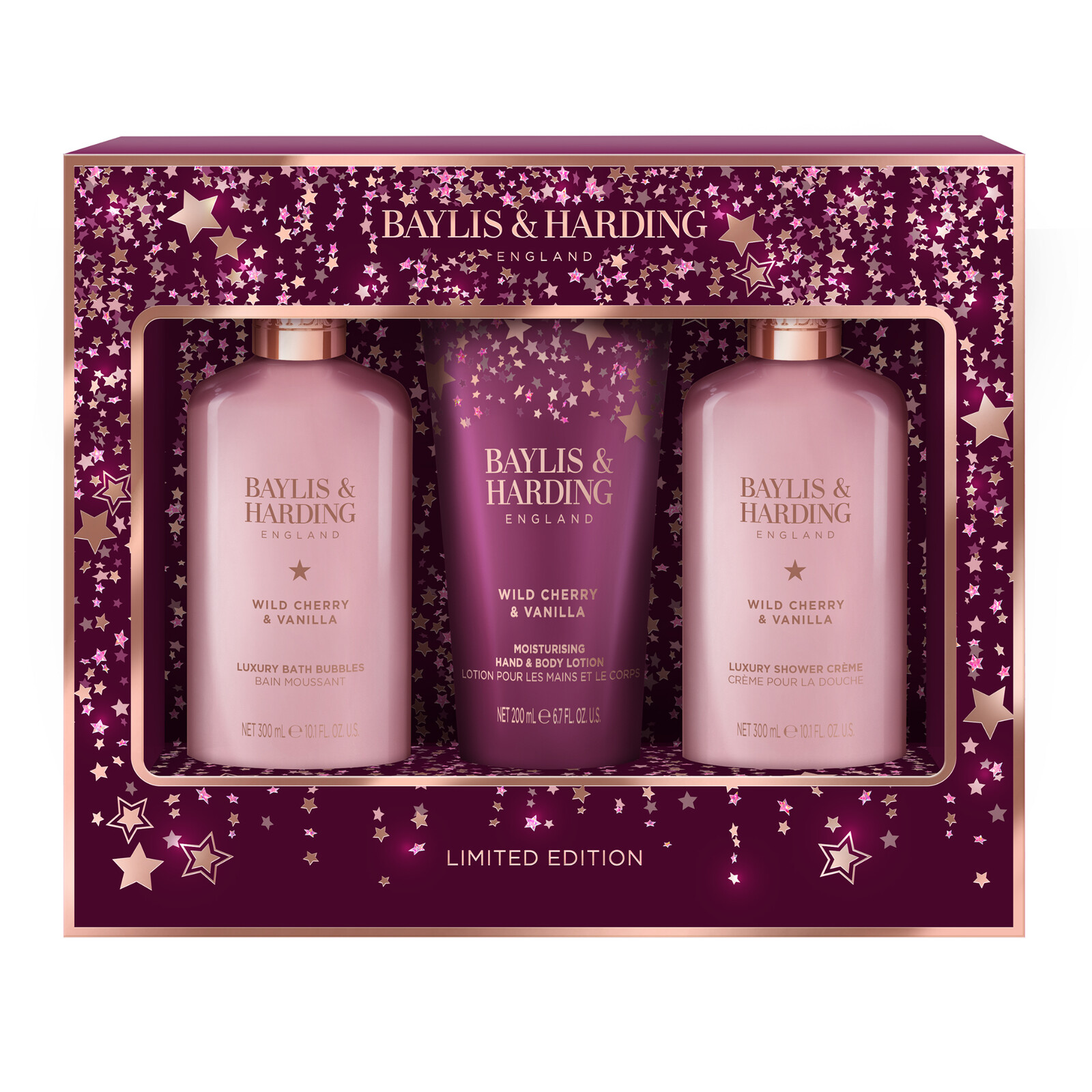 Baylis & Harding Dárková sada tělové péče Wild Cherry & Vanilla 3 ks