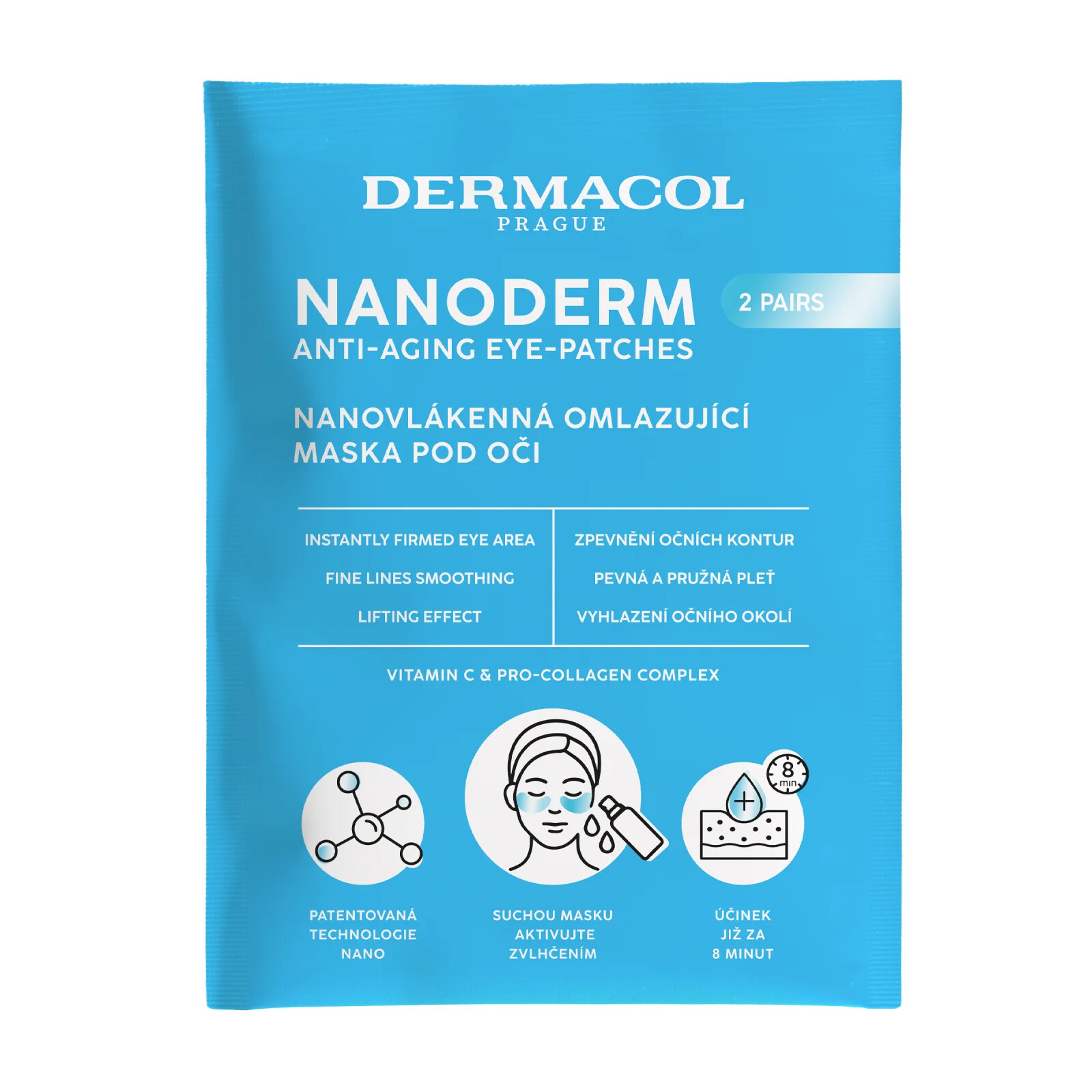 Dermacol Nanovlákenná omlazující maska pod oči Nanoderm Eye-Patches 1 pár