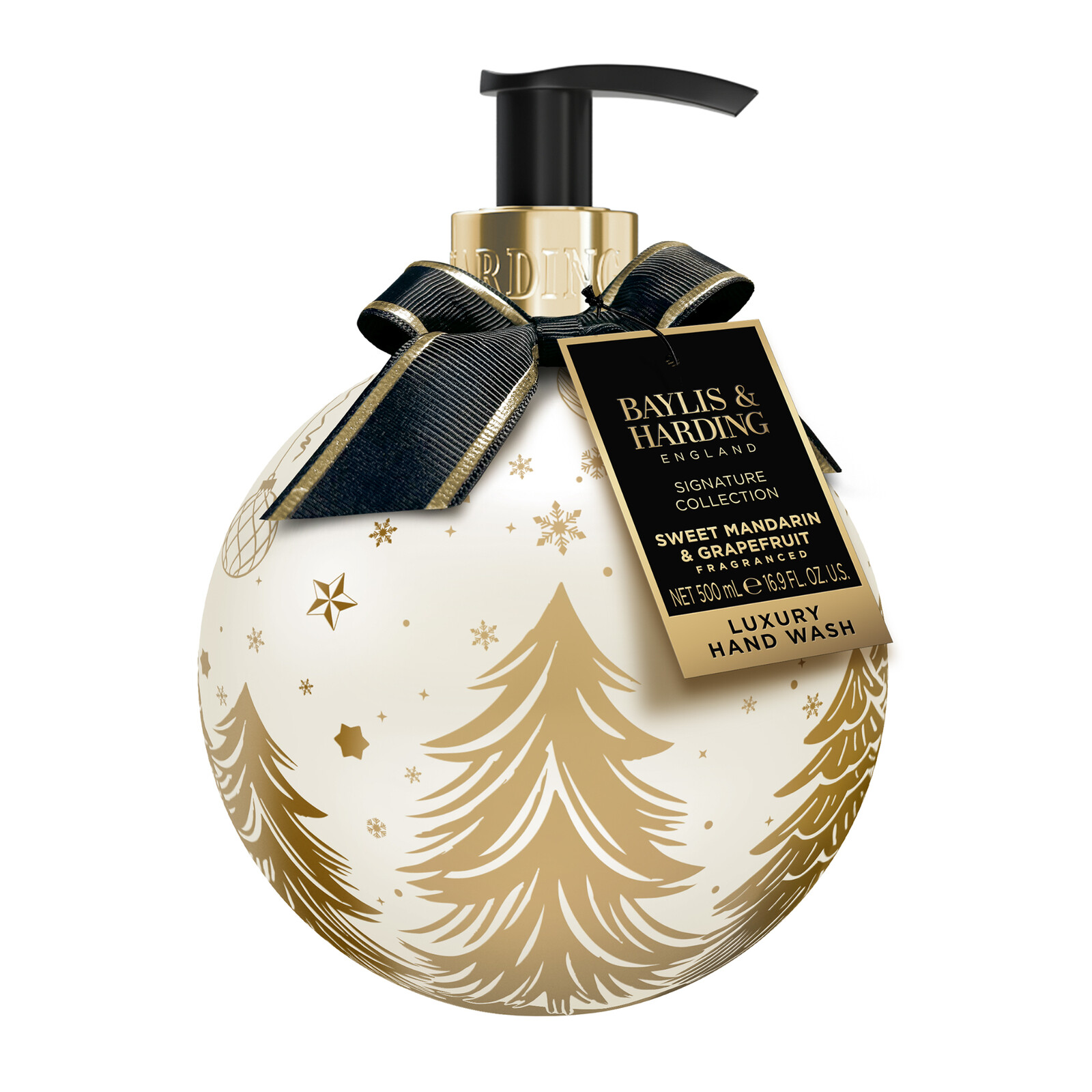 Baylis & Harding Tekuté mýdlo ve vánoční baňce Mandarinka & Grapefruit 500 ml