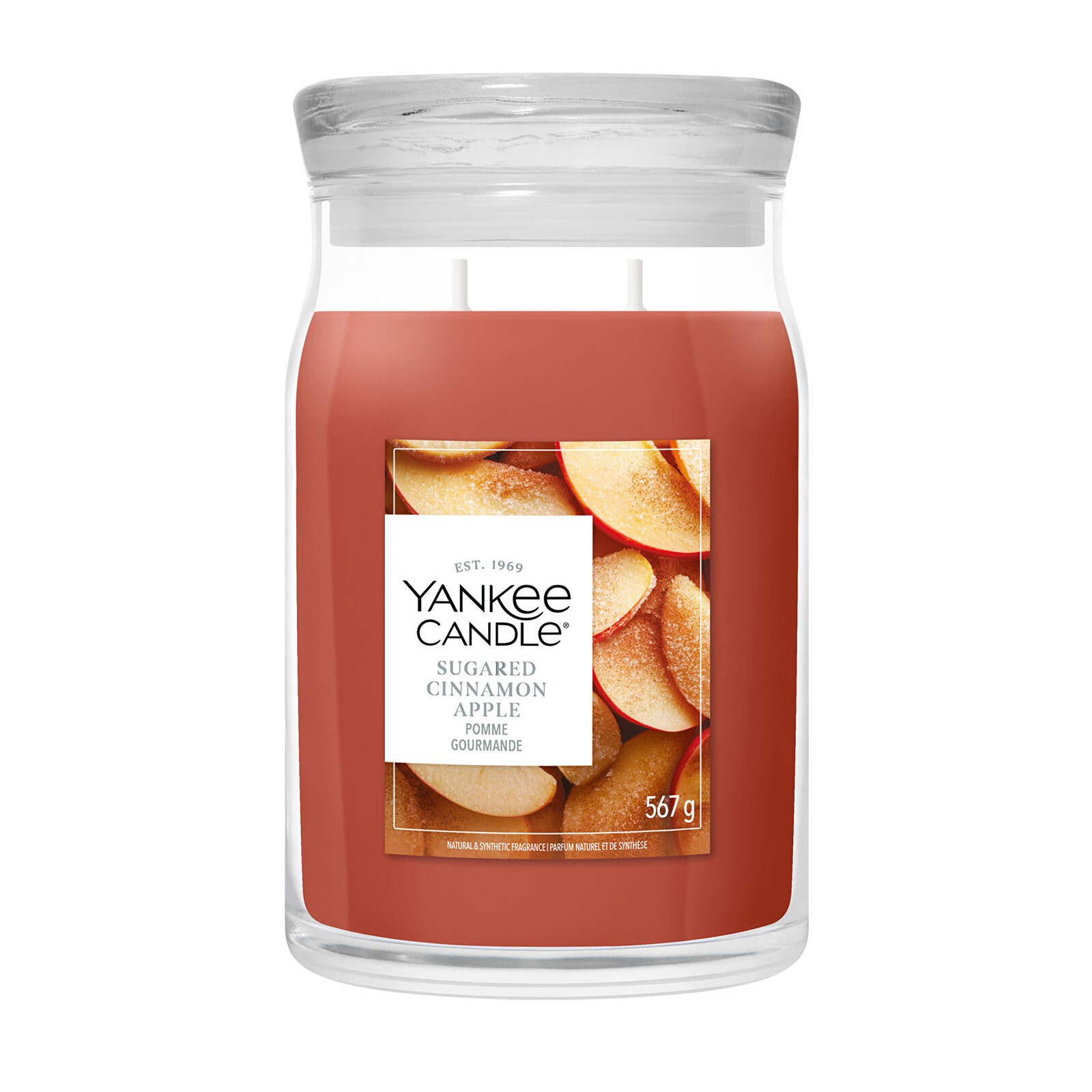 Yankee Candle Aromatická svíčka Signature sklo velké Sugared Cinnamon Apple 567 g