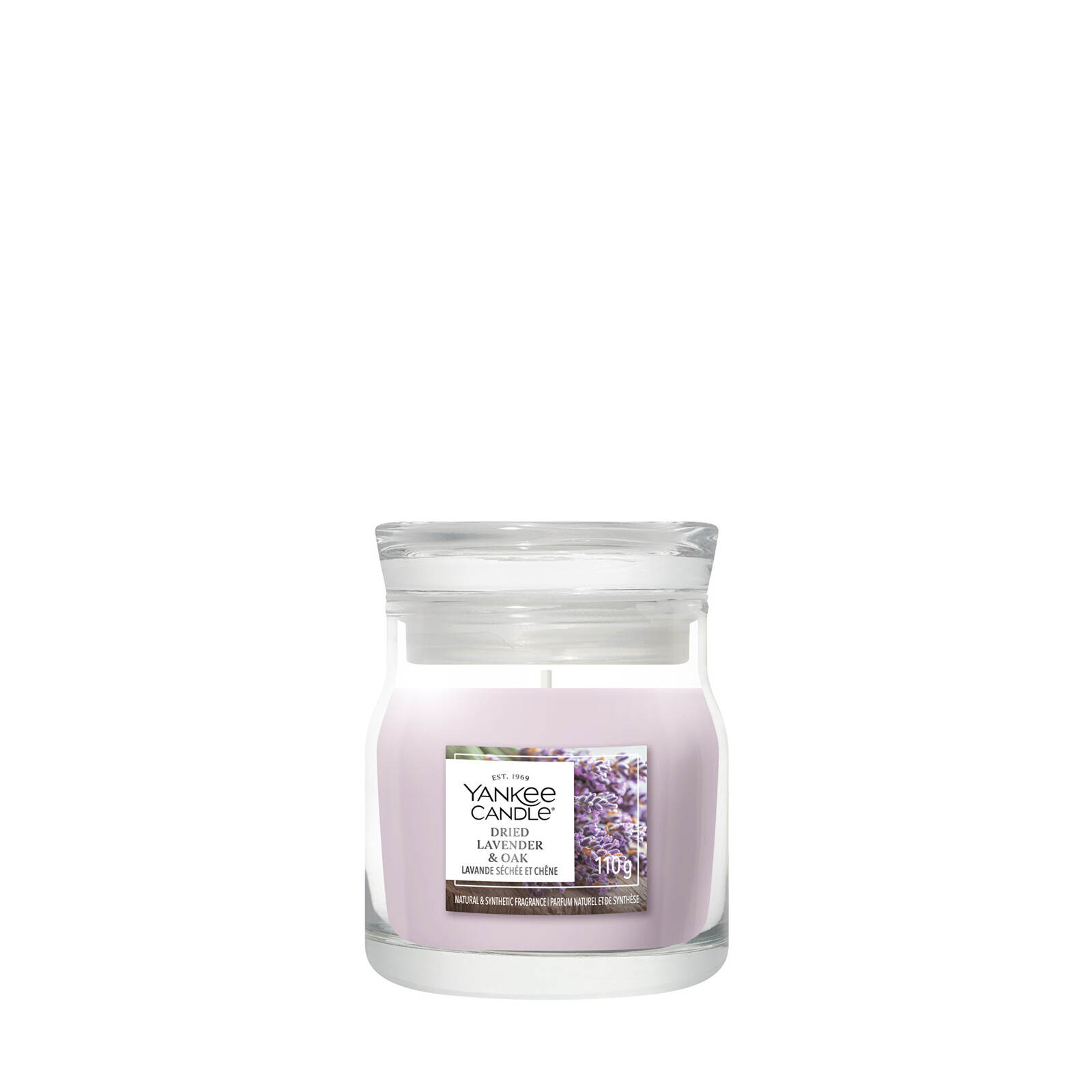 Yankee Candle Aromatická svíčka Signature sklo malé Dried Lavender & Oak 110 g