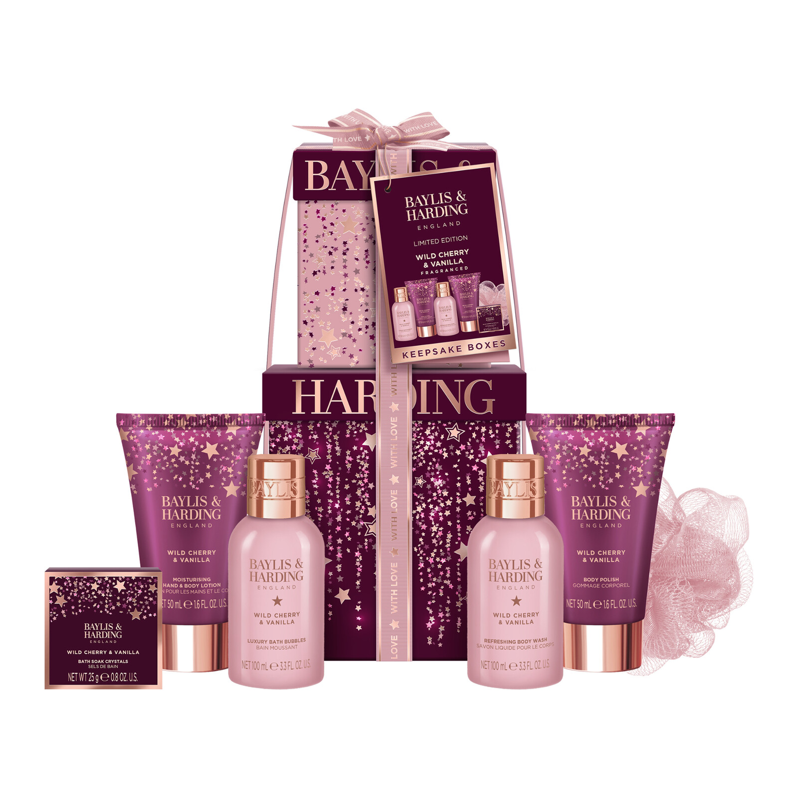 Baylis & Harding Dárková sada péče o tělo Wild Cherry & Vanilla 6 ks