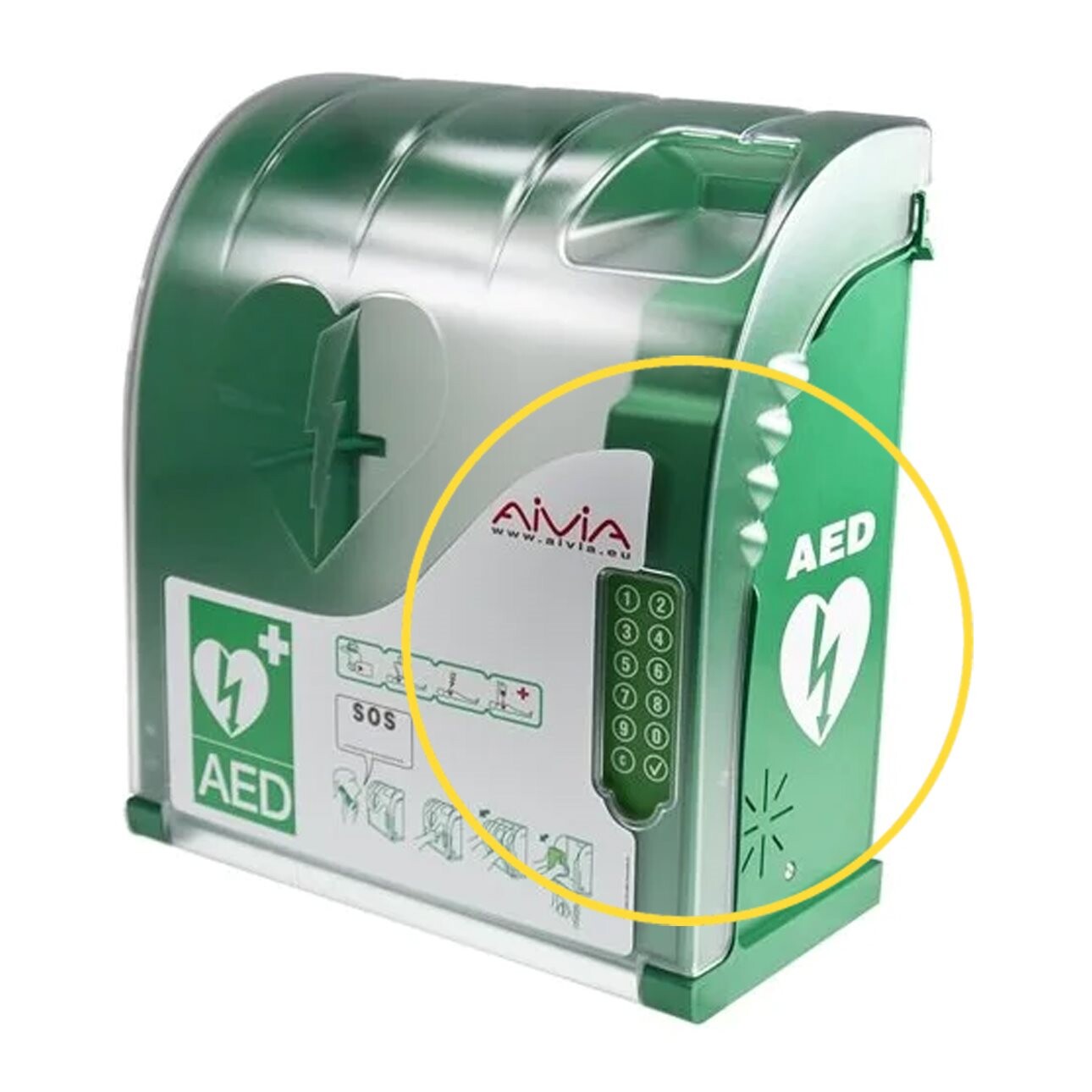 AIVIA Pyrescom SAS Francie SKŘÍŇKA AED S KODOVÝM ZÁMKEM